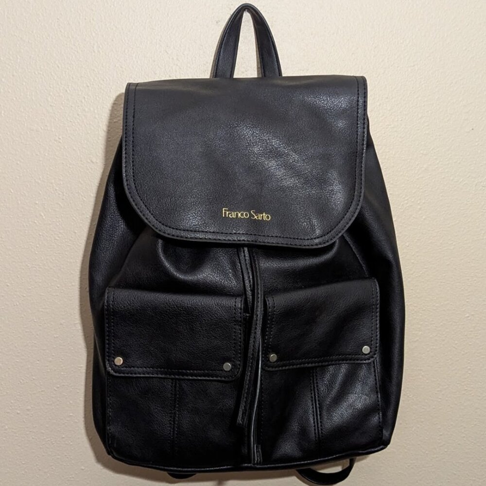 Franco Sarto Black Faux Leather JOSLYN Backpack